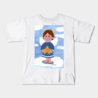 Little angel boy with star Kids T-Shirt